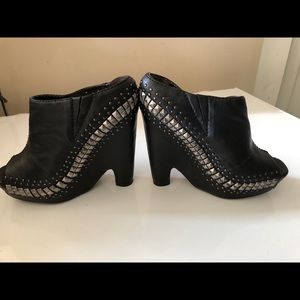 SAM EDELMAN size 6 BLK leather platform shoes